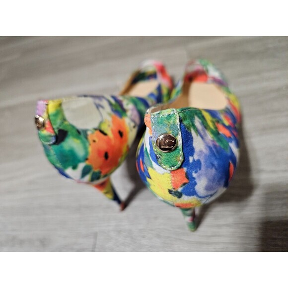 Liz Claiborne Women's Peep Toe Heels Multicolor Ivy Floral Pumps Shoes 10M - Picture 14 of 16